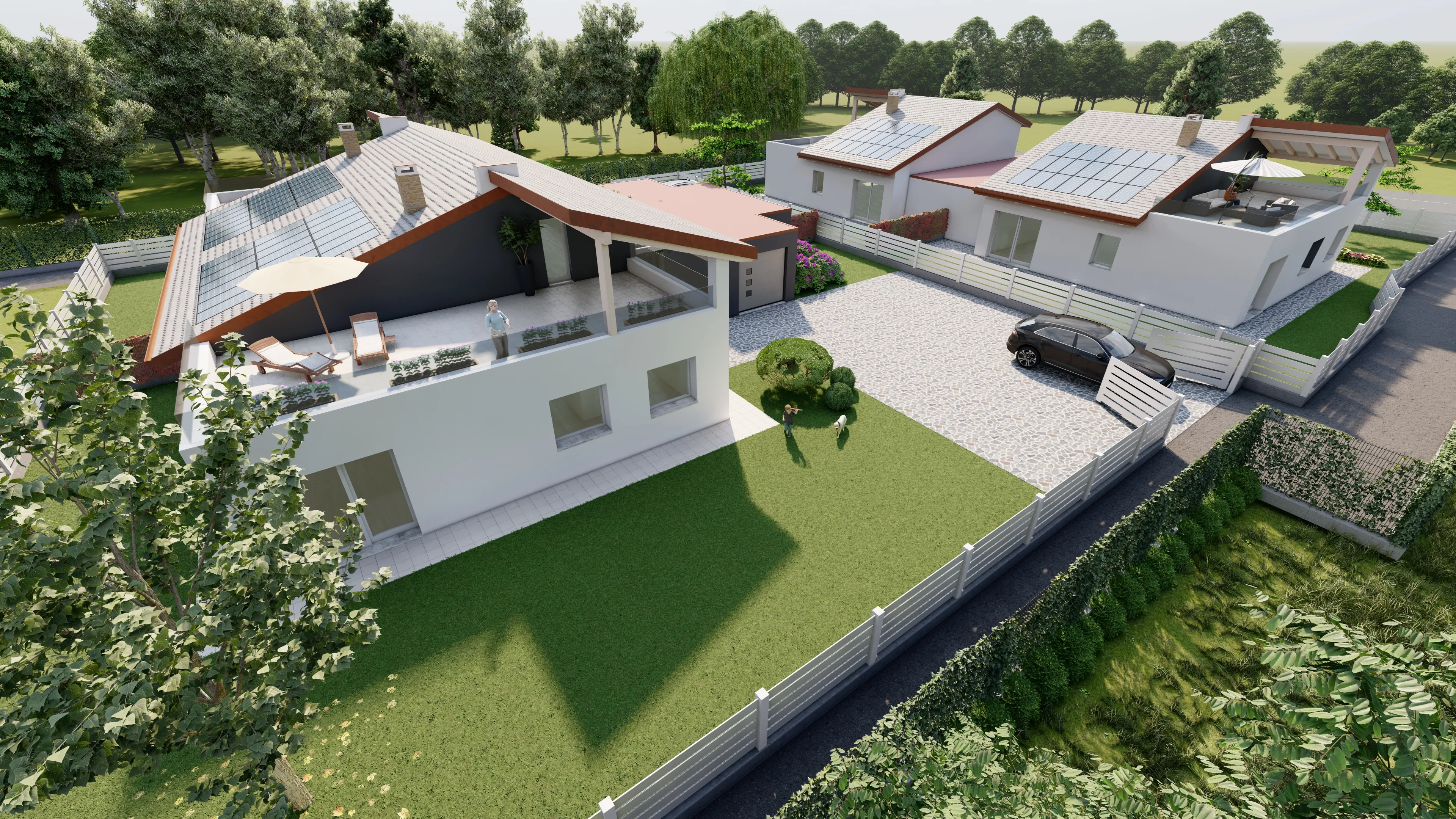 Ville Il Noce — vista esterna con giardino