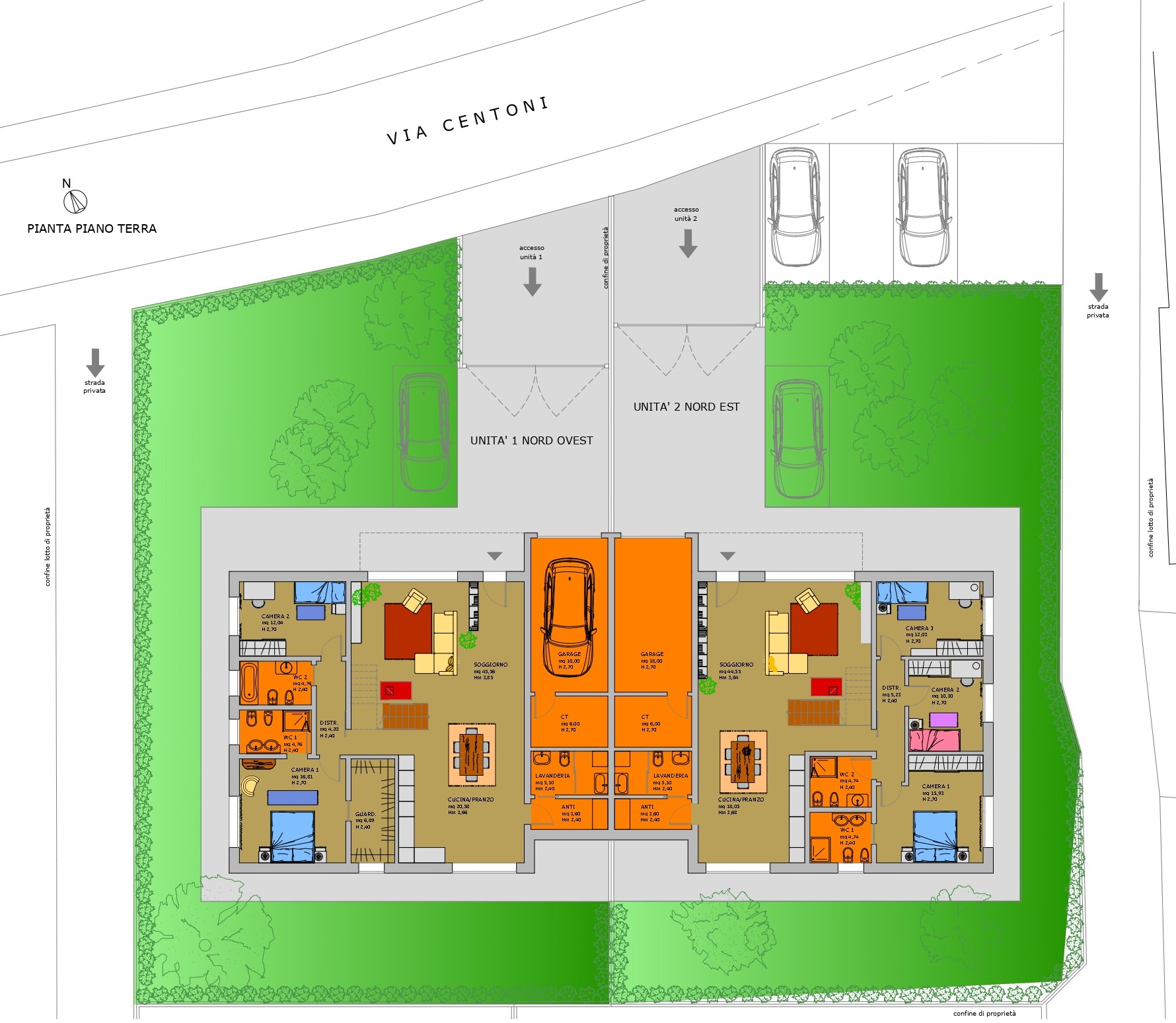 Ville Il Noce — piantina e dati tecnici