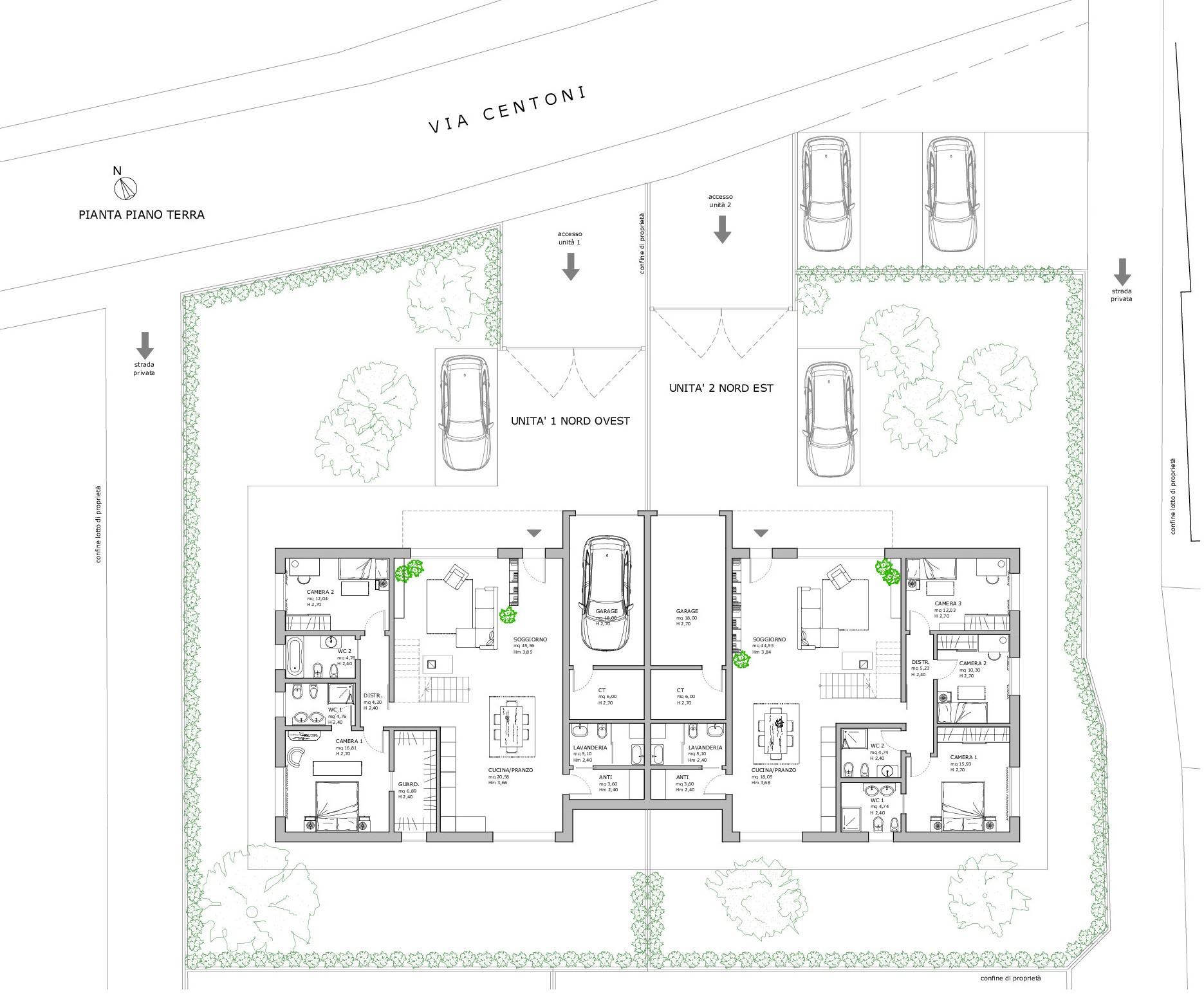 Ville Il Noce — piantina e dati tecnici